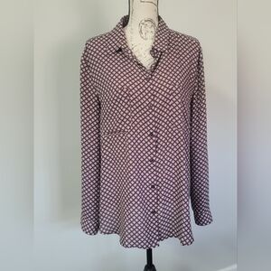 Ann Taylor factory blouse with geometric pattern in XL